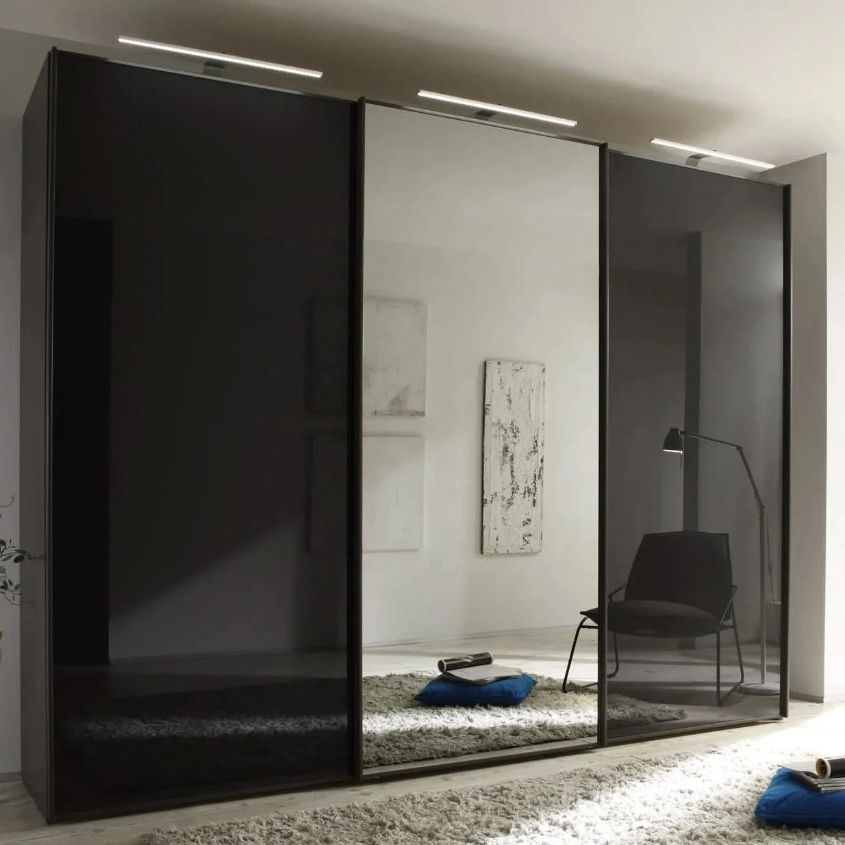 Modern design Modular mirror sliding door wardrobe