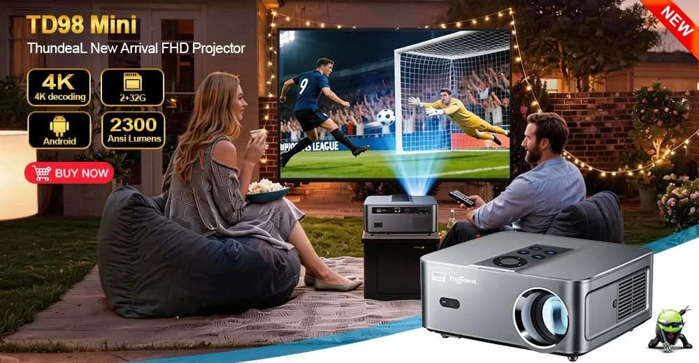 ThundeaL TD92 Pro Full HD Projector Portable Home Theater for 2K 4K 1080P Video Android WIFI Phone TD92Pro Beam Projector Cinema