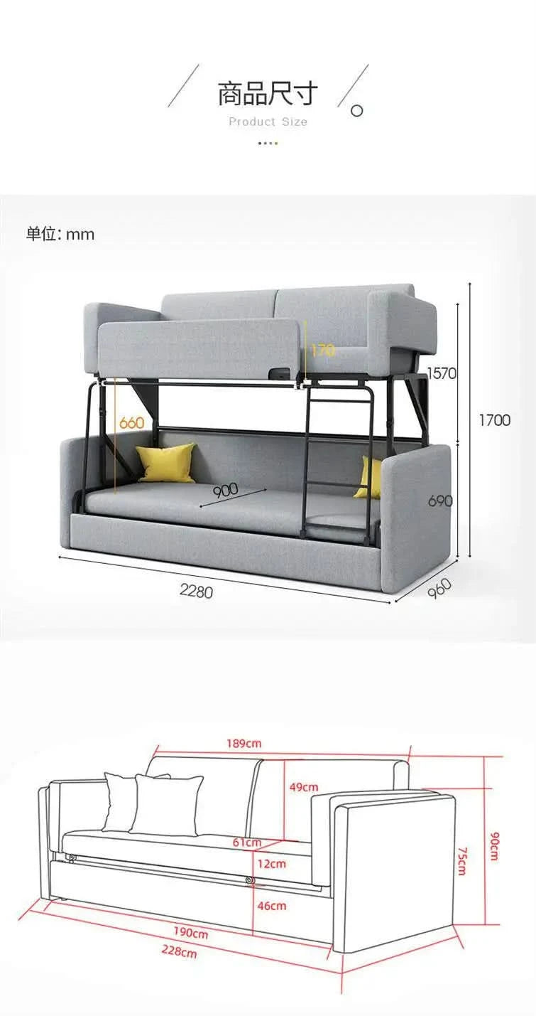 Folding Lounge Living Room Sofas Double Cushion Game Adults Sofa Comfortable Multifunctional Meubles De Salon Home Furniture