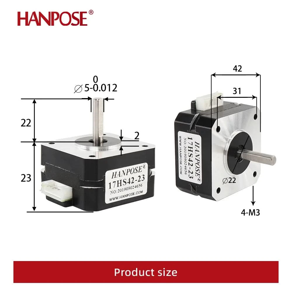 HANPOSE Nema17 Schrittmotor, Drehmoment 78 oz-in (52 N-cm), Strom 1,8 A. Modelle 17HS8401 17HS 2408 17HS3401S 17HS4401S 17HS6401S