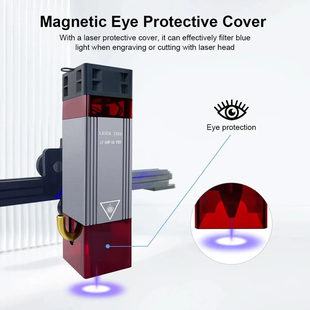LASER TREE 10W 20W 30W 40W Optical Power Laser Head with Air Assist 450nm Blue Light TTL Module for Laser Engraving Cutting Tool