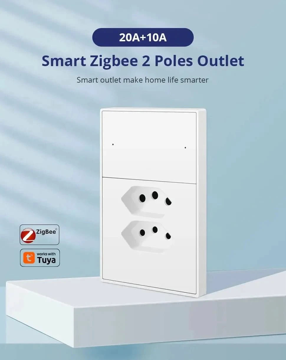 Zemismart Matter Zigbee Hub Work with Tuya Homekit Smartthings Google Home Zigbee Brazil Socket Outlet Smart Wall Tomada 10A 20A