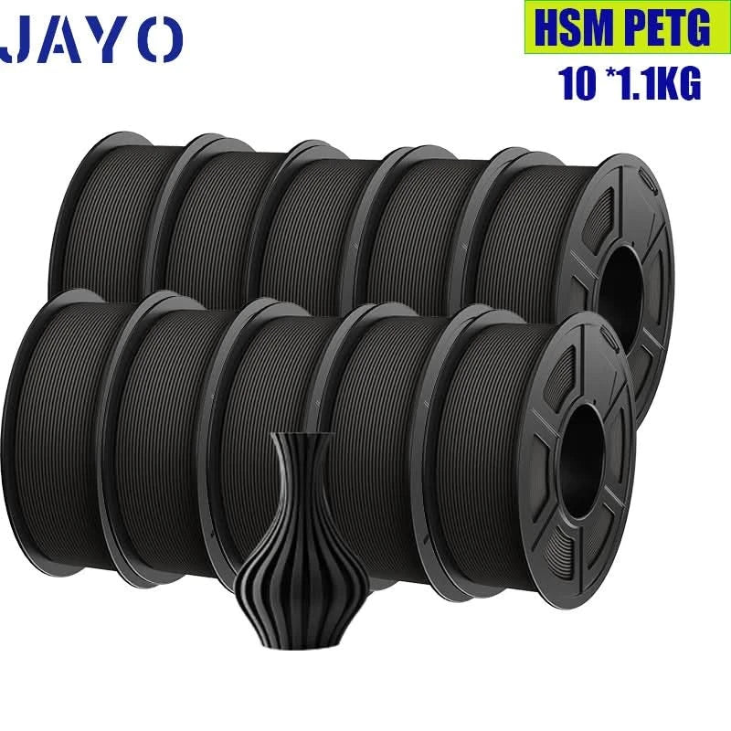 JAYO High Speed Matte PETG Multiple Colors Mixed 10 Rolls Filament 175mm Non-toxic Bubble Free Smooth Suitable for 3D Printi