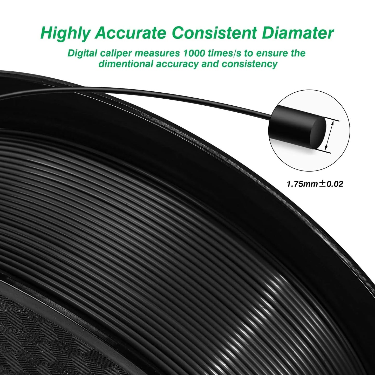 5KG PLA Filament 1.75mm Schwarz Weiß Grau Hohe Zähigkeit 3D-Drucker Material 5 Rollen Lokale Lieferung
