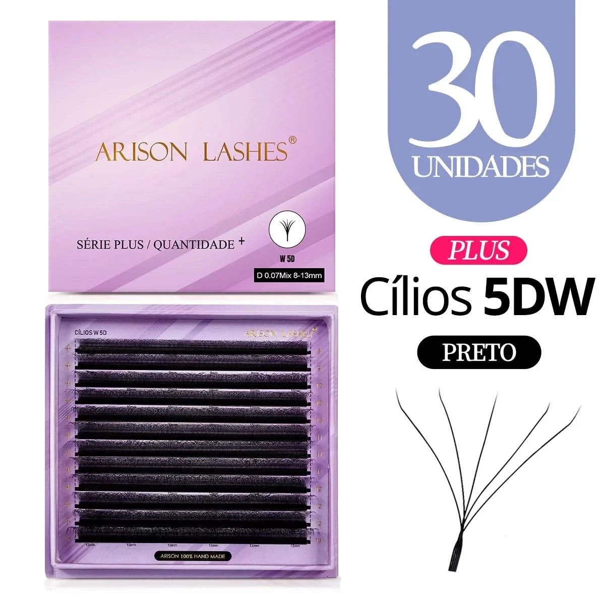 [Brazil Warehouse]ARISON Wholesale 10/30/50pcs YY/W-shape Lashes Premade Volume Eyelashes Extension 3D/4D/5D/6D/8D Lash