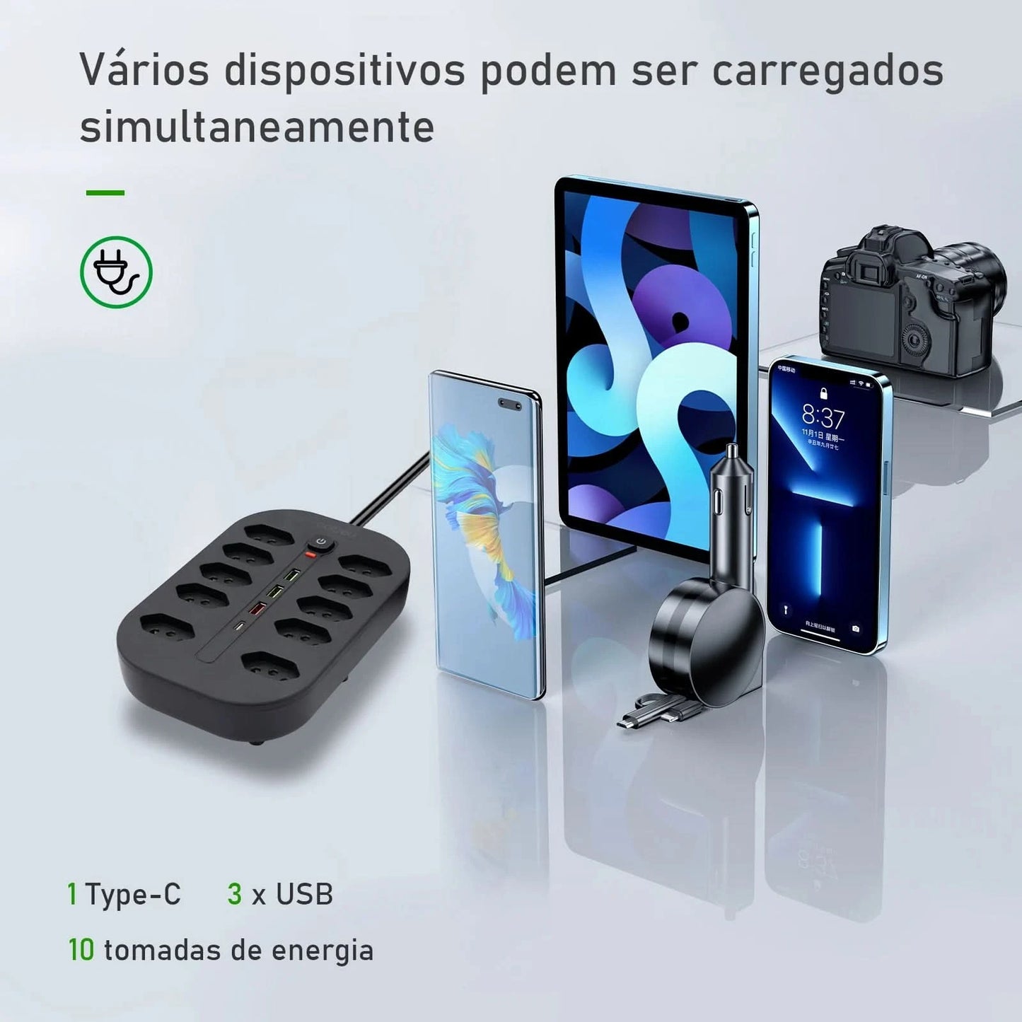 Extension socket, electrical extension, USB socket, power outlet line filter, socket extension, 10A,110-220V
