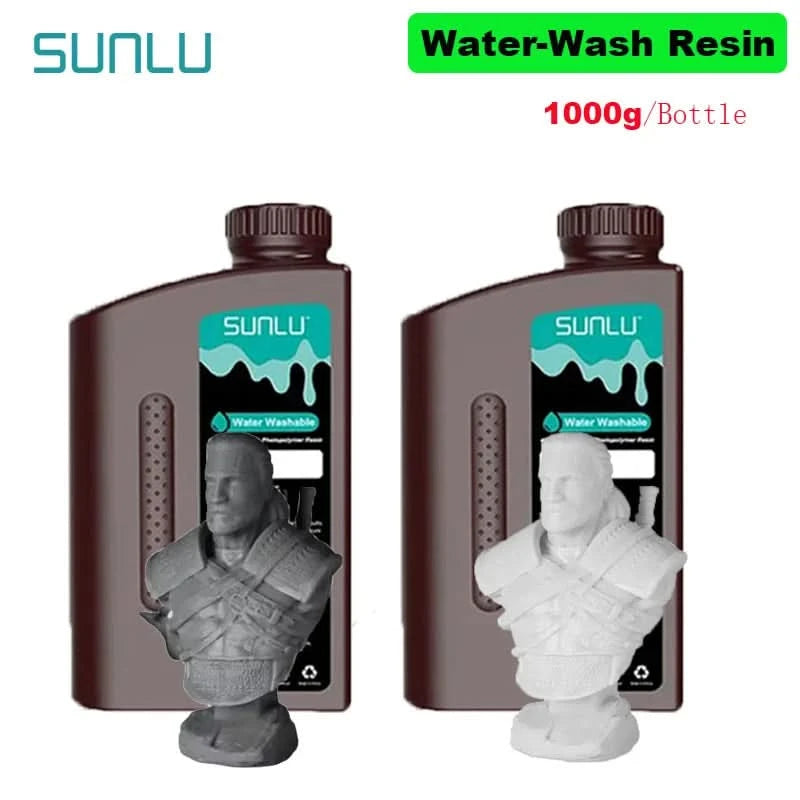 SUNLU 2KG Wasserwaschbares / Wasserwaschbares ABS-Harz Harz 1000G/Flasche 405nm Schnelles UV-härtendes Photopolymerharz für LCD-3D-Druck