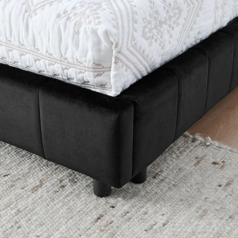 Full Size Upholstered Tufted Bed Frame, Sofa Bed Frame With Comfortable Backrest And Armrests, Full Size Bed For Bedroom