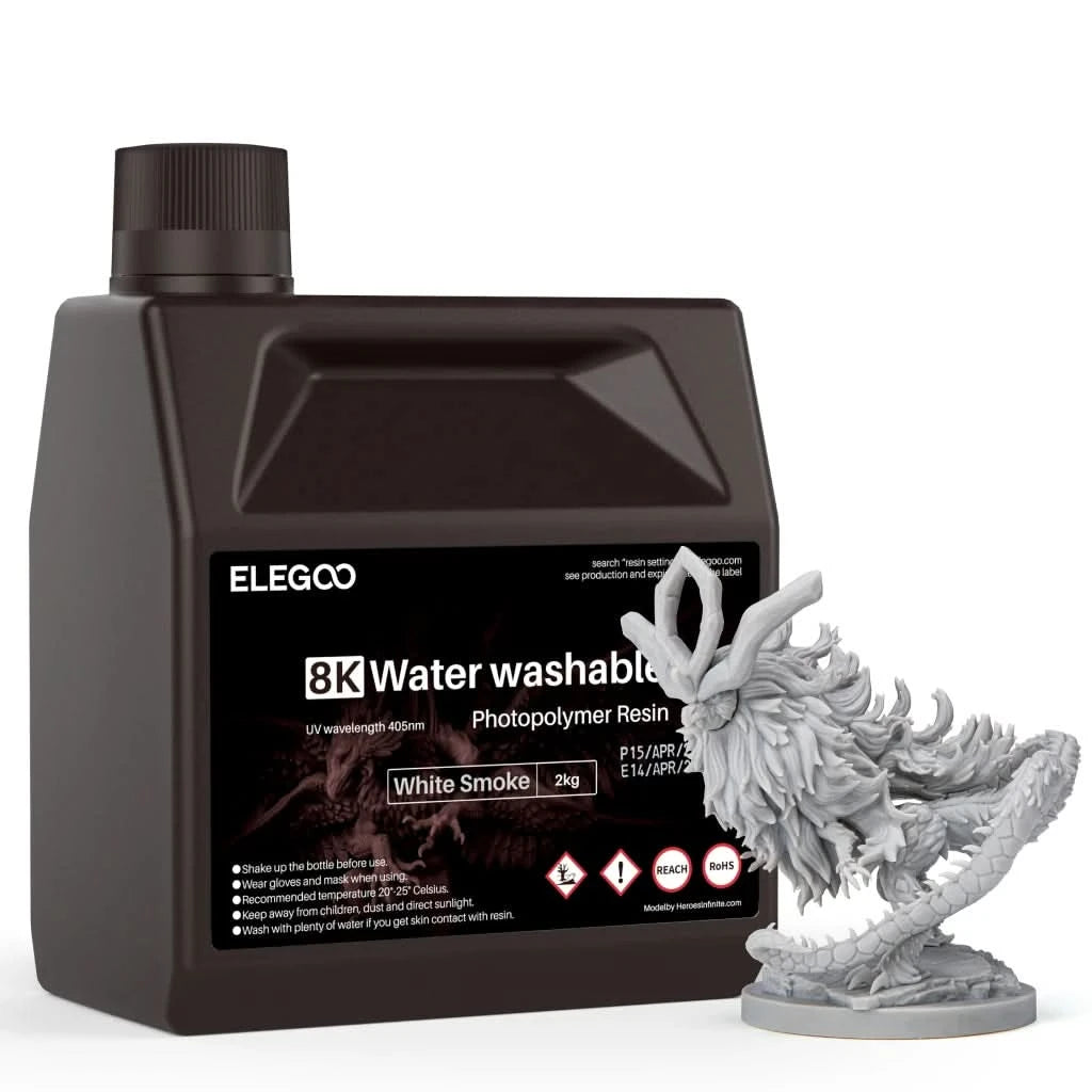 ELEGOO Water Washable 3D Druckerharz LCD UV-härtendes Harz 405nm Standard Photopolymerharz für LCD 3D-Druck 1000g 8 Farben