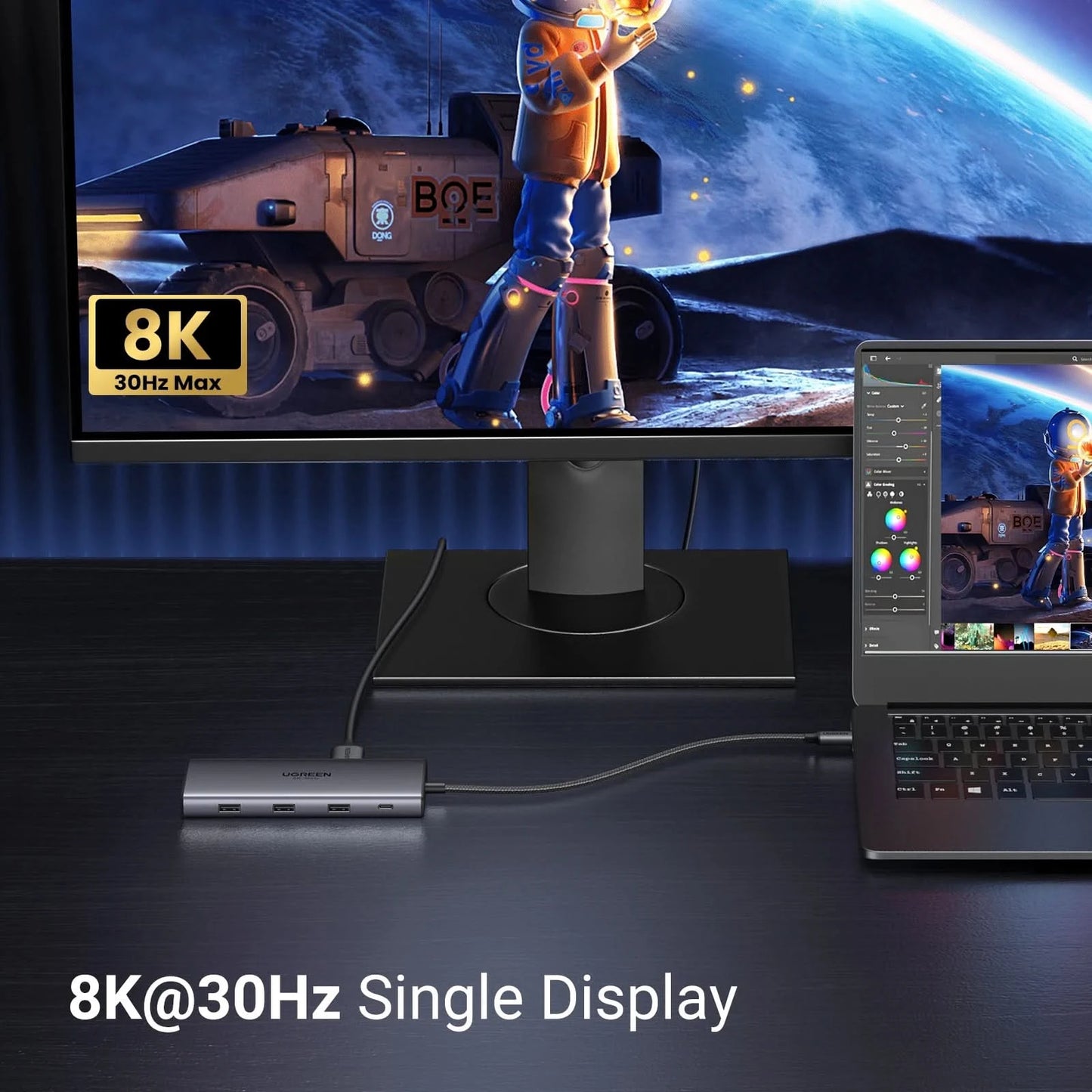 UGREEN Dual HDMI USB-C HUB 8K 4K HDMI Adapter 10-in-1 Splitter mit RJ45 USB3.0 PD 100W Dock für MacBook Pro Air Laptop USB HUB