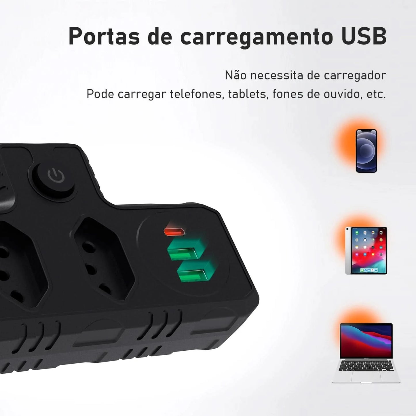 Mehrfachsteckdose, Steckdosenleiste, USB-Steckdose, Steckdosenleiste mit Filter, Steckdosenleiste, Verlängerungskabel, 110-220V, 10A