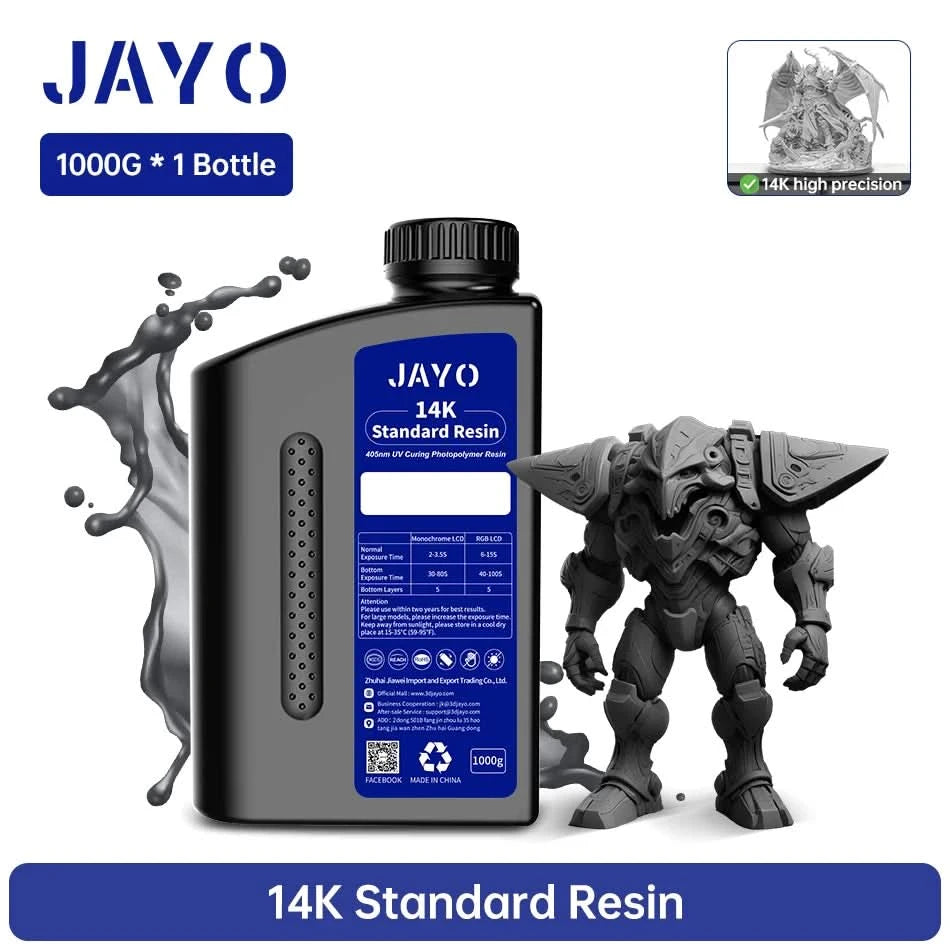 JAYO UV-Harz ABS-ähnlich/Standard/Pflanzlich/Nylon-ähnlich/Wasserwaschbar 1KG 405nm Flüssiges Rapid UV-Härtung für LCD 3D-Druckmaterial