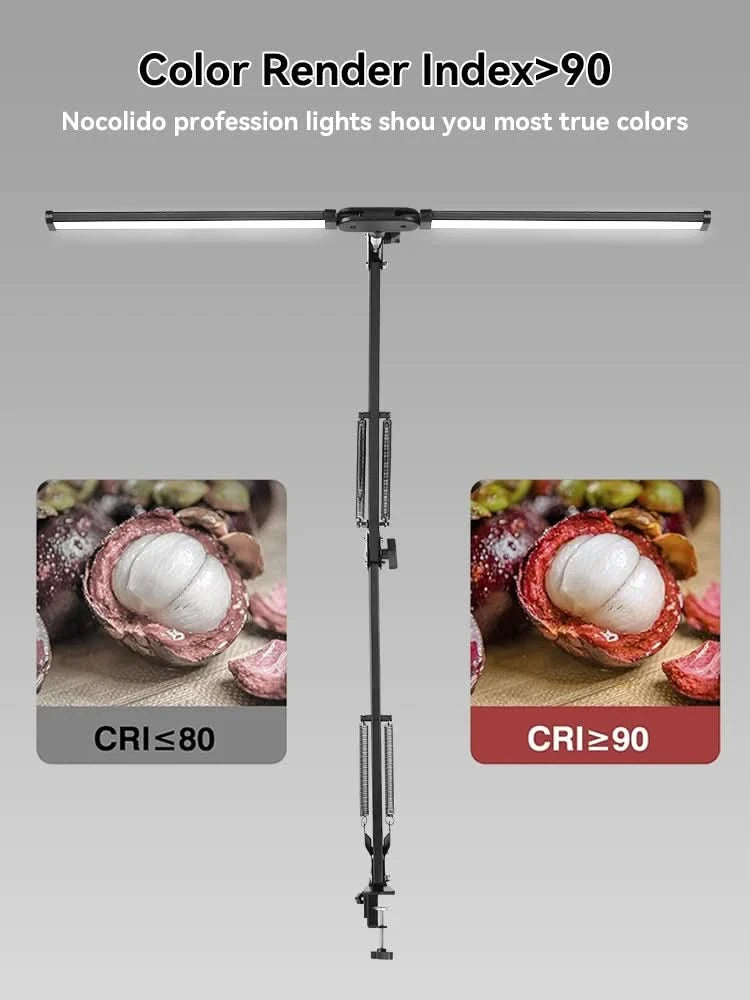 Clip Table Lamp Led Monitor Light Stand USB 3 Color Modes and 10 Dimmable Reading Lights for Study Office Double Head Desk Lamp