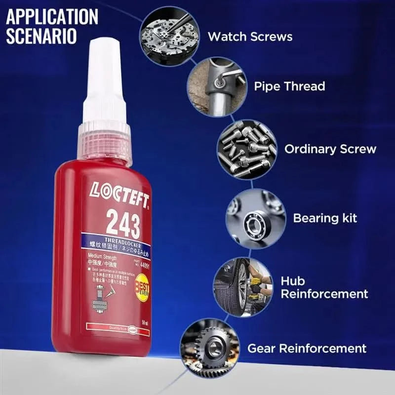 50/10ML Threadlocker 222 242 243 262 271 272 277 680Anaerobic Threadlocker Screw Adhesive Glue Anti-loose Thread Locking Agent