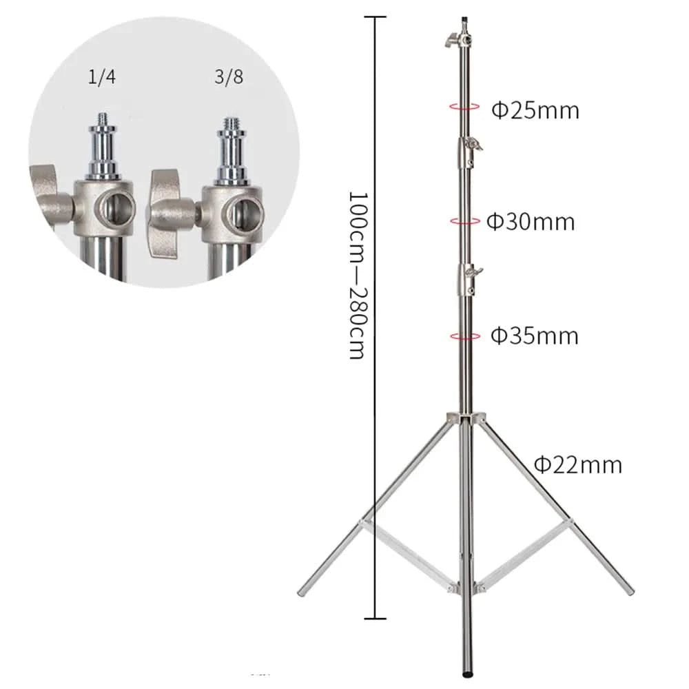 2/2.8M Edelstahl-Aluminiumlegierung Stativ Faltbares Leuchtenstativ Stativ Fotografie C-Stand für Spotlicht Softbox Fotostudio