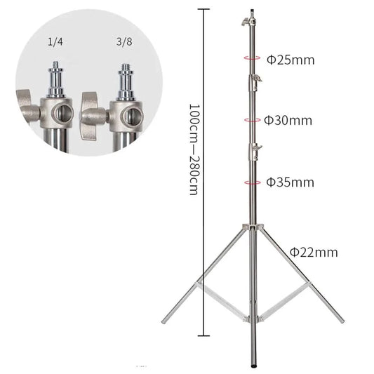 2/2.8M Stainless Steel Aluminum Alloy Tripod Foldable Light Stand Tripod Photography C-Stand For Spot Light Softbox Photo Studio