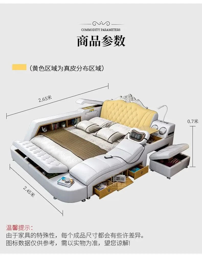 Frame Full Size Storage Bed Queen Size Luxury 180x200cm King Bed Minimalist Upholstered Nordic 150x200cm Home Bedroom Furniture