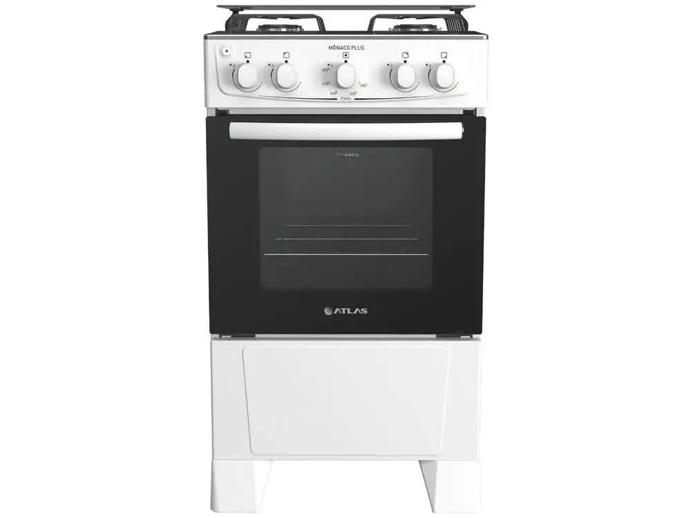4-Flammen-Herd Atlas Inox White Monaco Plus - Bivolt