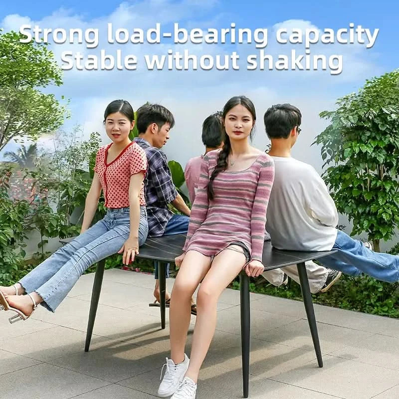 Home Furniture 120cm Rock Plate Dining Table Leisure Rectangular Table Kitchen Dining Table Light Luxury Apartment Table