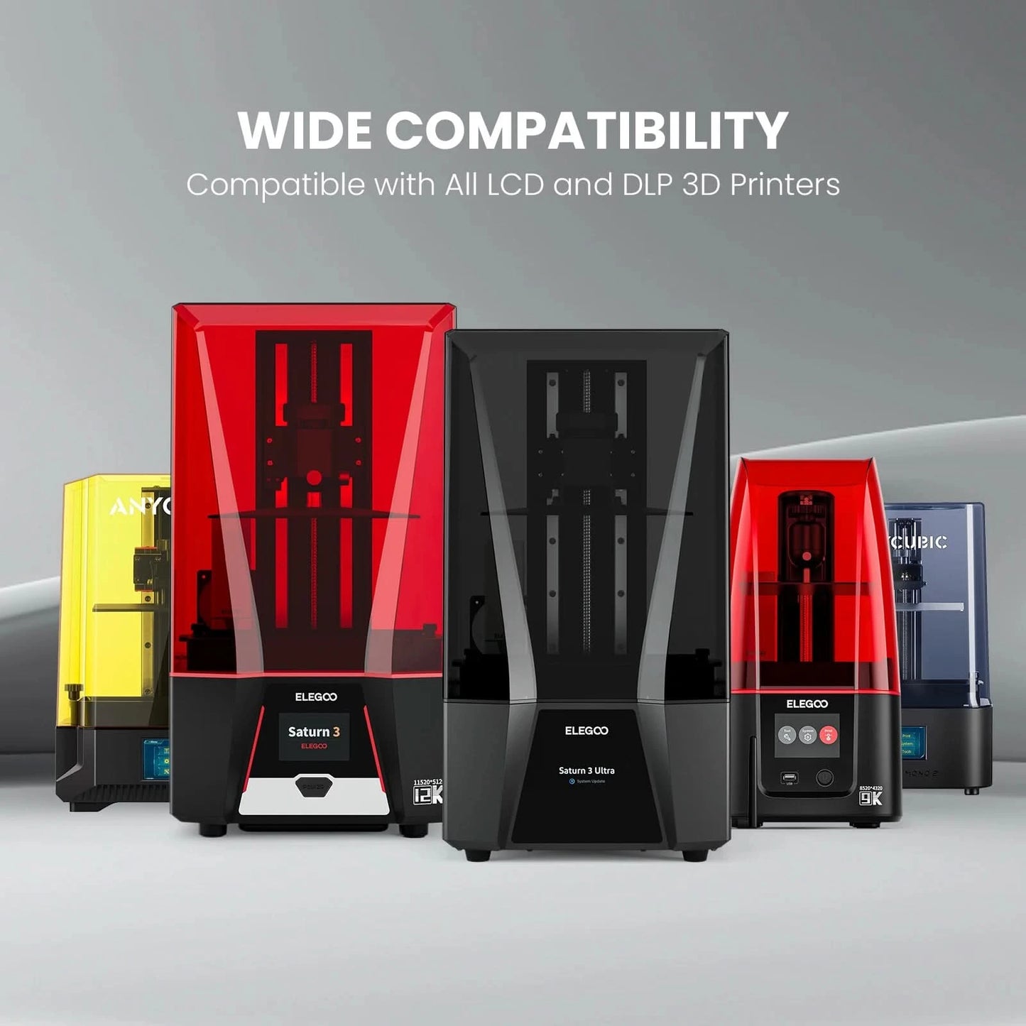 ELEGOO 3D Printer Resin LCD UV-Curing Resin 405nm Standard Photopolymer Resin for LCD 3D Printing 1000g Black Grey White Skin