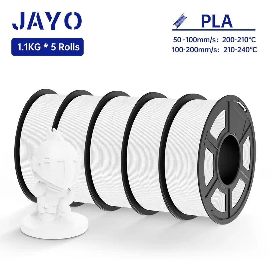 JAYO PLA Filament 1.75MM 5Rolls 3D Printer Filament PLA 100% No Bubble for FDM Coloful 3D Printing Material DIY Gift