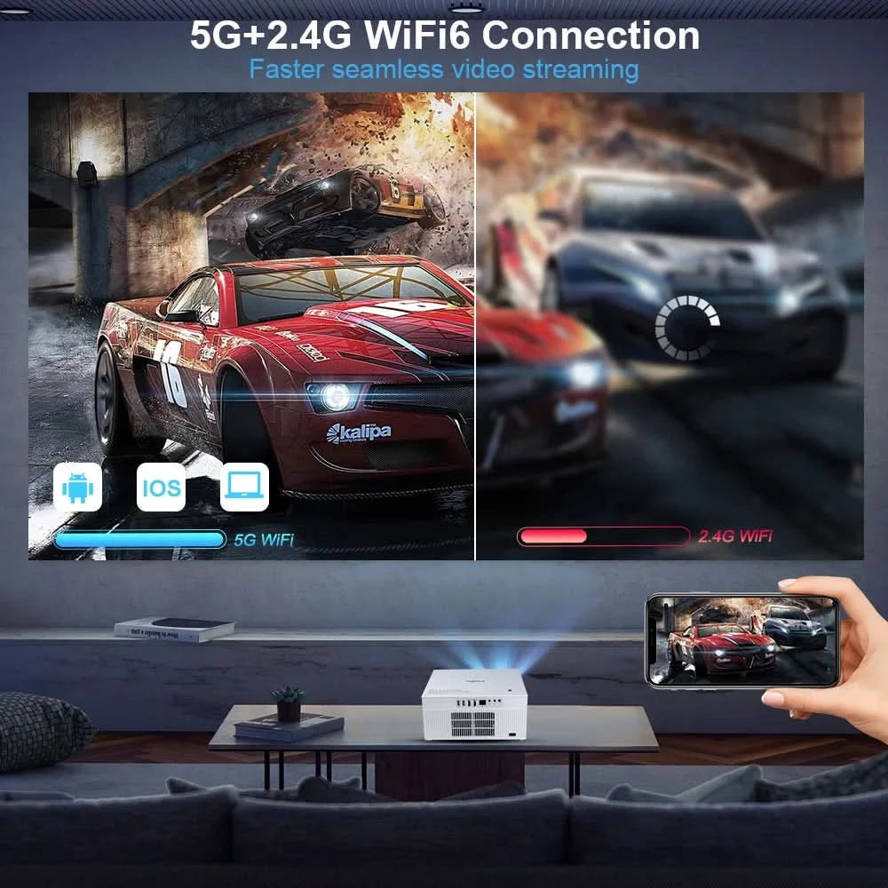 ThundeaL TDA7W Full HD 1080P Projektor Android WiFi 32G Beamer 4K Video TDA7 Sprachsteuerung 3D Smart TV Heimkino-Beamer