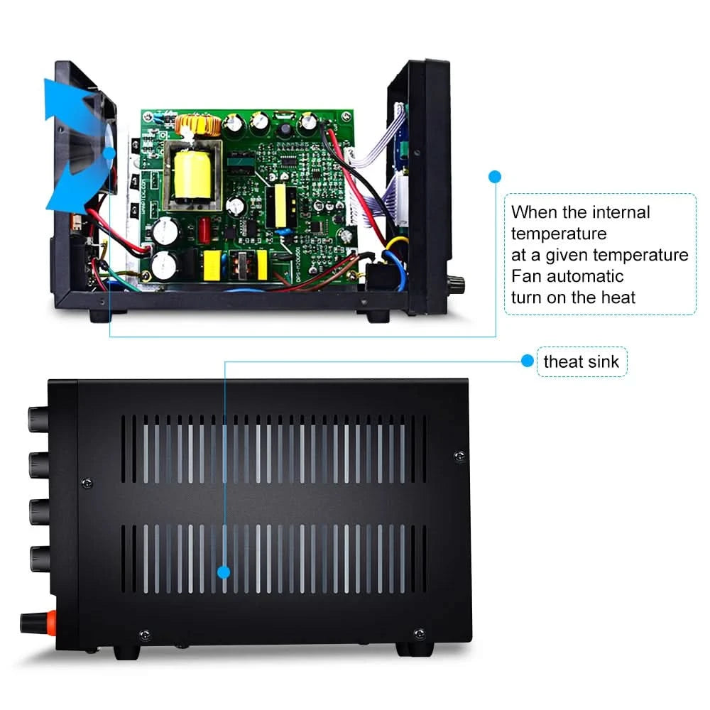 Wanptek Einstellbares Gleichstromnetzteil 30V 10A 60V 5A Labornetzgerät Stabilisiertes Netzteil Spannungsregler Schalter 220V