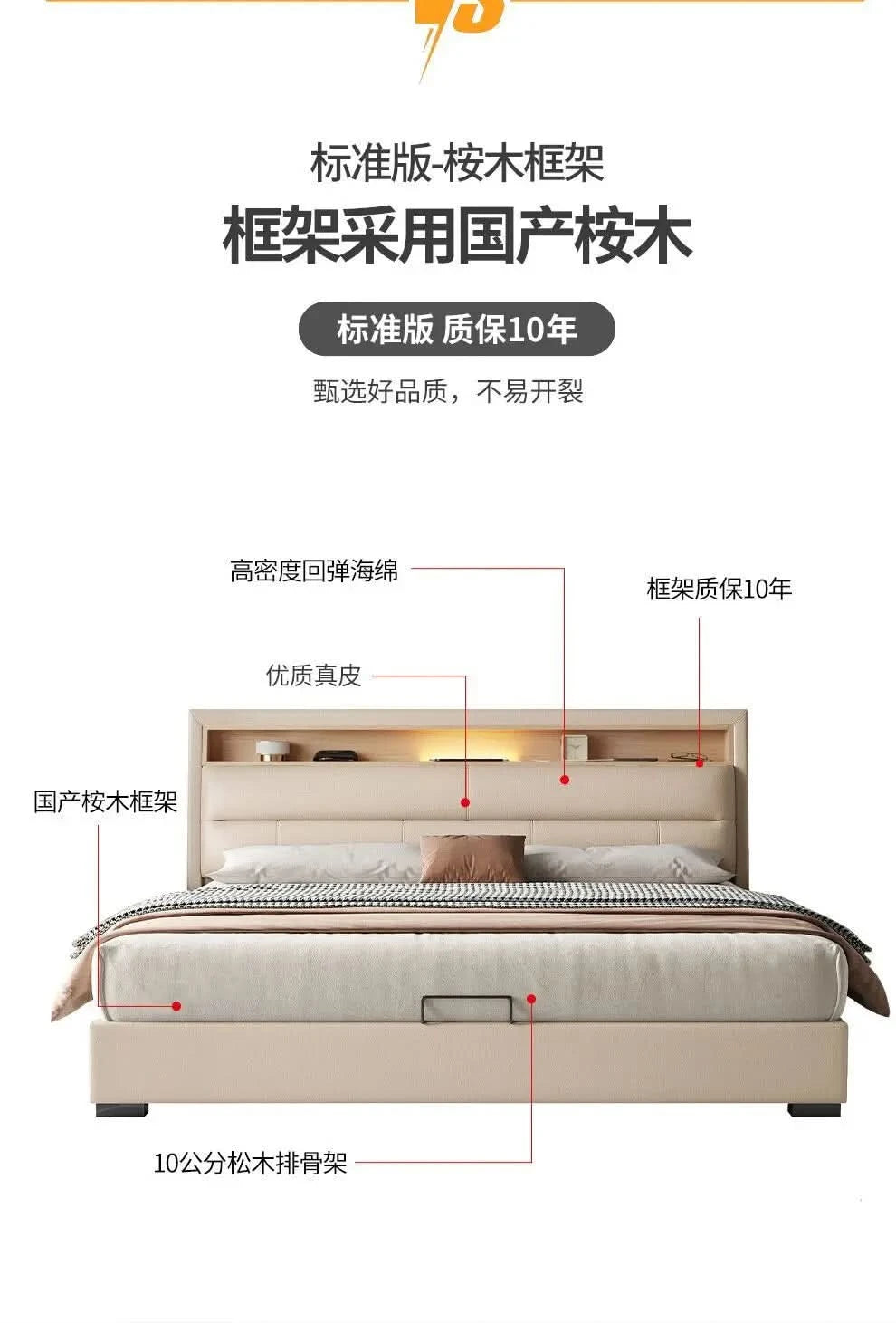 Bedsrooms Frame Beds Modern Headboard Storage Luxury Beds Multifunctional Unique Muebles Para El Hogar House Accessories