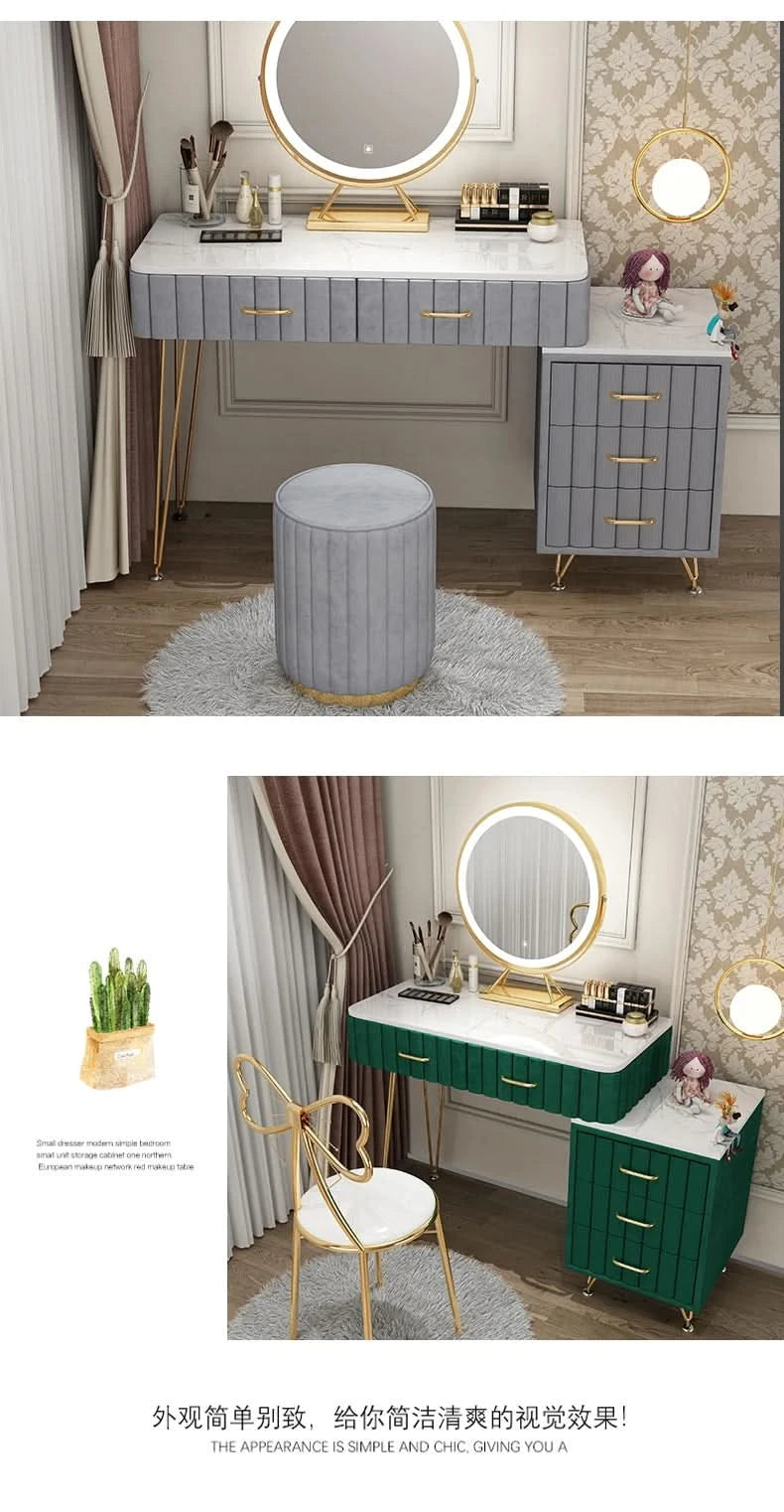Modern Drawers Dressing Table Makeup Mirror Service Girl Pink Computer Vanity Table Living Room Vestidores Postmodern Furniture