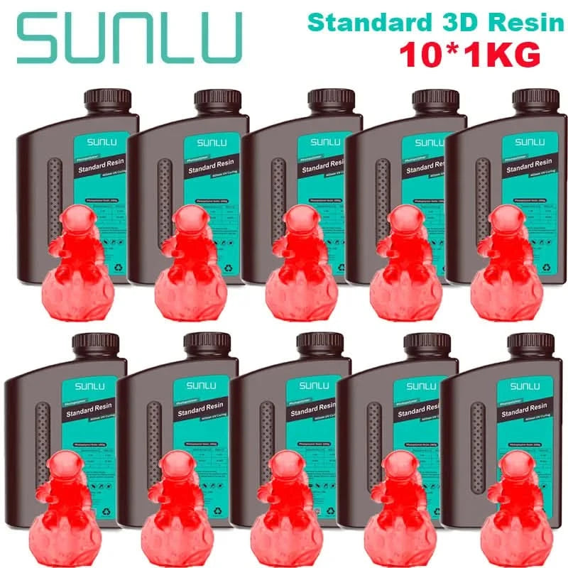 SUNLU 10KG  Standard / Water-Wash 3D Resin 405nm UV Resin For most SLA/DLP/LCD 3D Printer Material UV Sensitive 1kg