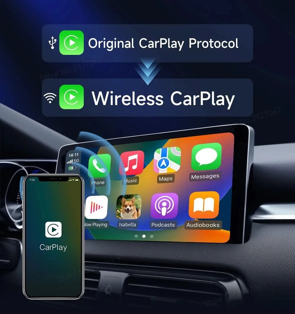 CarlinKit 5.0 4.0 Wireless CarPlay Adapter Android Auto Dongle Multi-Device Supported Wired To Wireless CarPlay Box Automatische Verbindung
