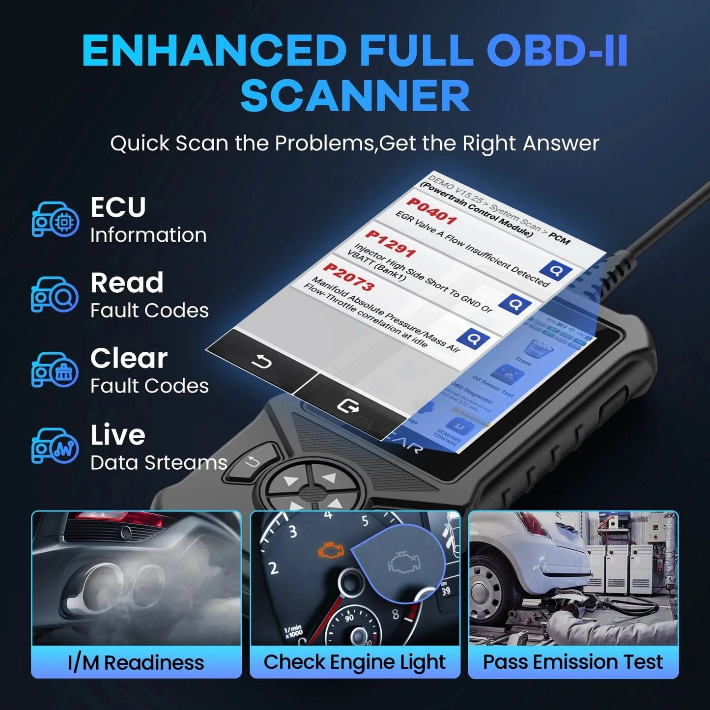 MUCAR CDE900/cde900 Pro OBD2 Diagnostic Tool 32GB Scanner Brake Airbag Transmission Engine Diagnosis Code Reader