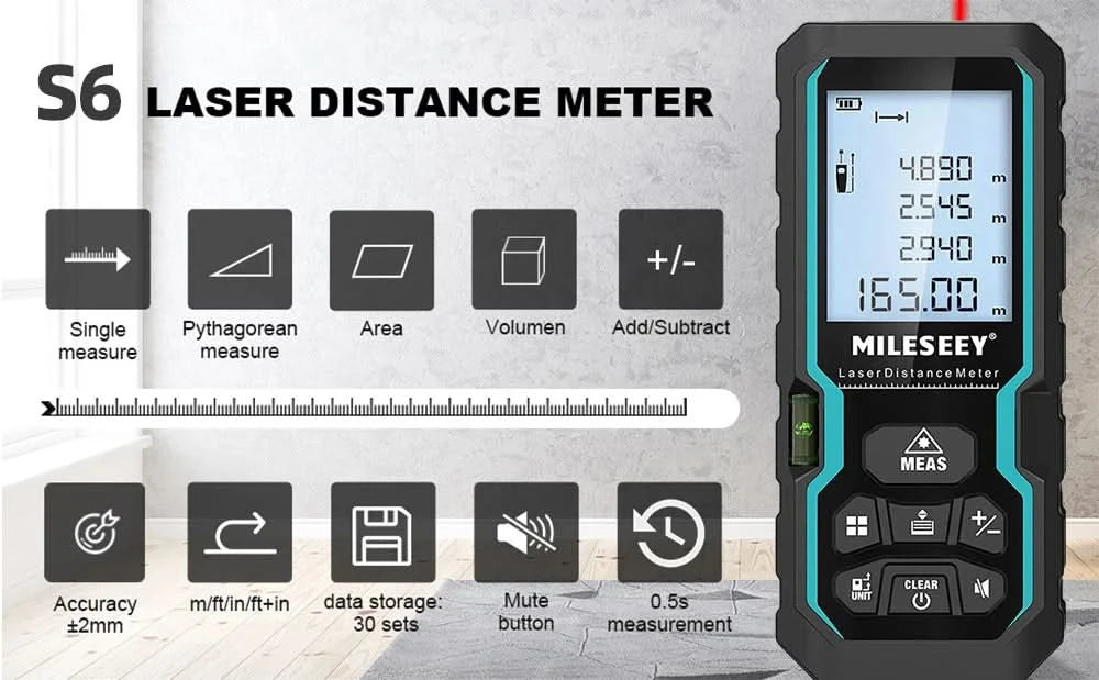 Mileseey X5 S6 Laser Tape Measure Laser Profesional Laser Distance Meter Trena Rangefinder Laser Metro Laser Range Finder