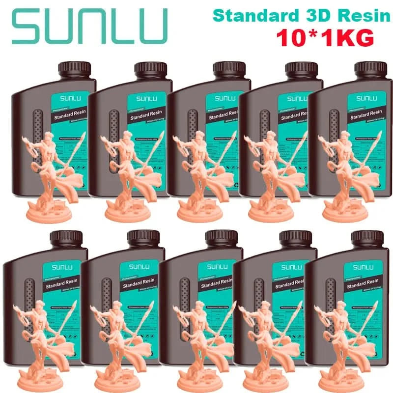 SUNLU 10KG  Standard / Water-Wash 3D Resin 405nm UV Resin For most SLA/DLP/LCD 3D Printer Material UV Sensitive 1kg