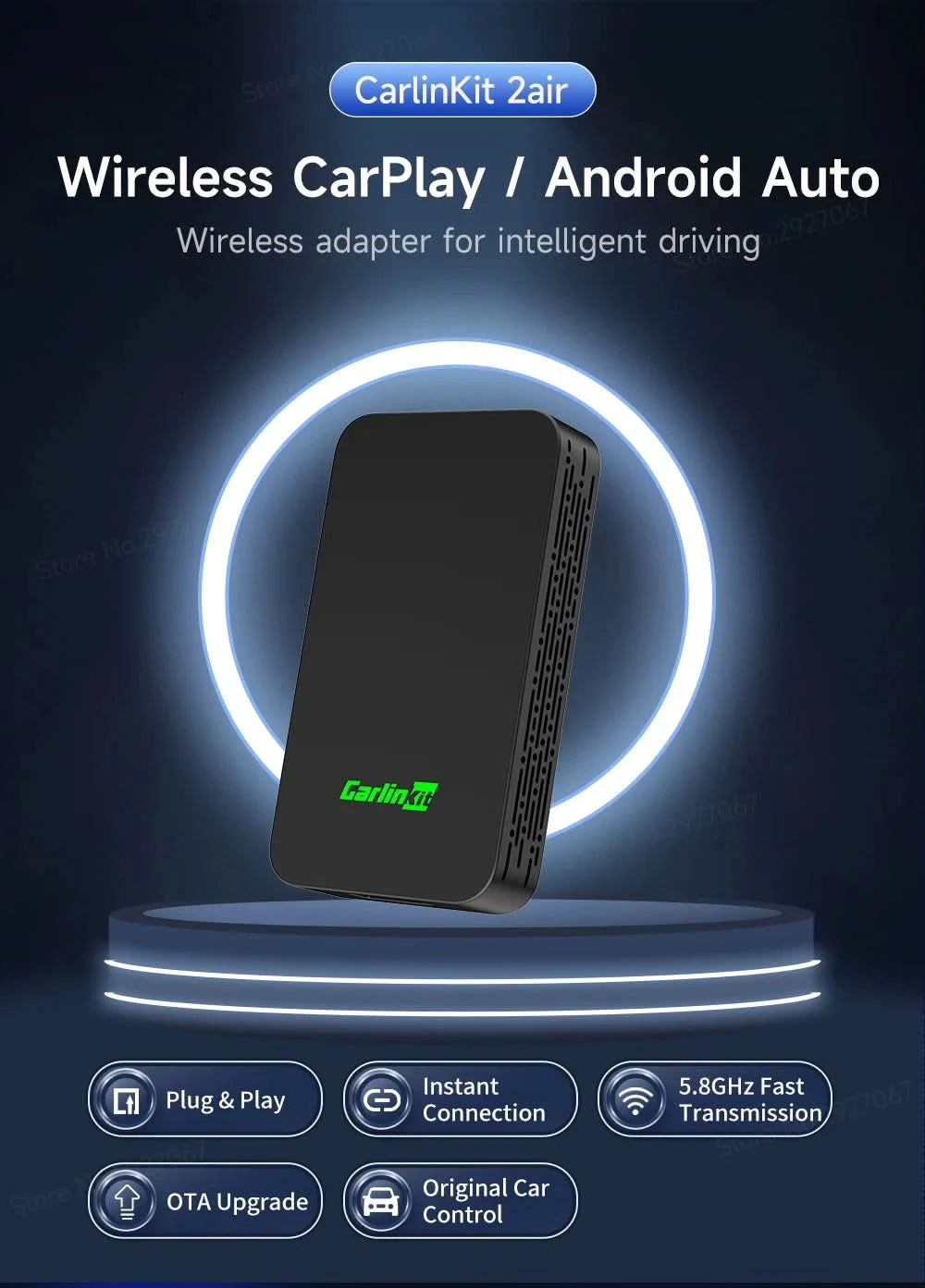 CarlinKit 5.0 4.0 Wireless CarPlay Adapter Android Auto Dongle Multi-Device Supported Wired To Wireless CarPlay Box Automatische Verbindung