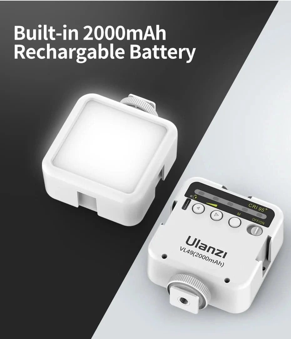 Ulanzi Vl49 Mini LED Video Light 2000mAh 5500K Fill Light for Camera Smartphone Photography Video Light Camera Light