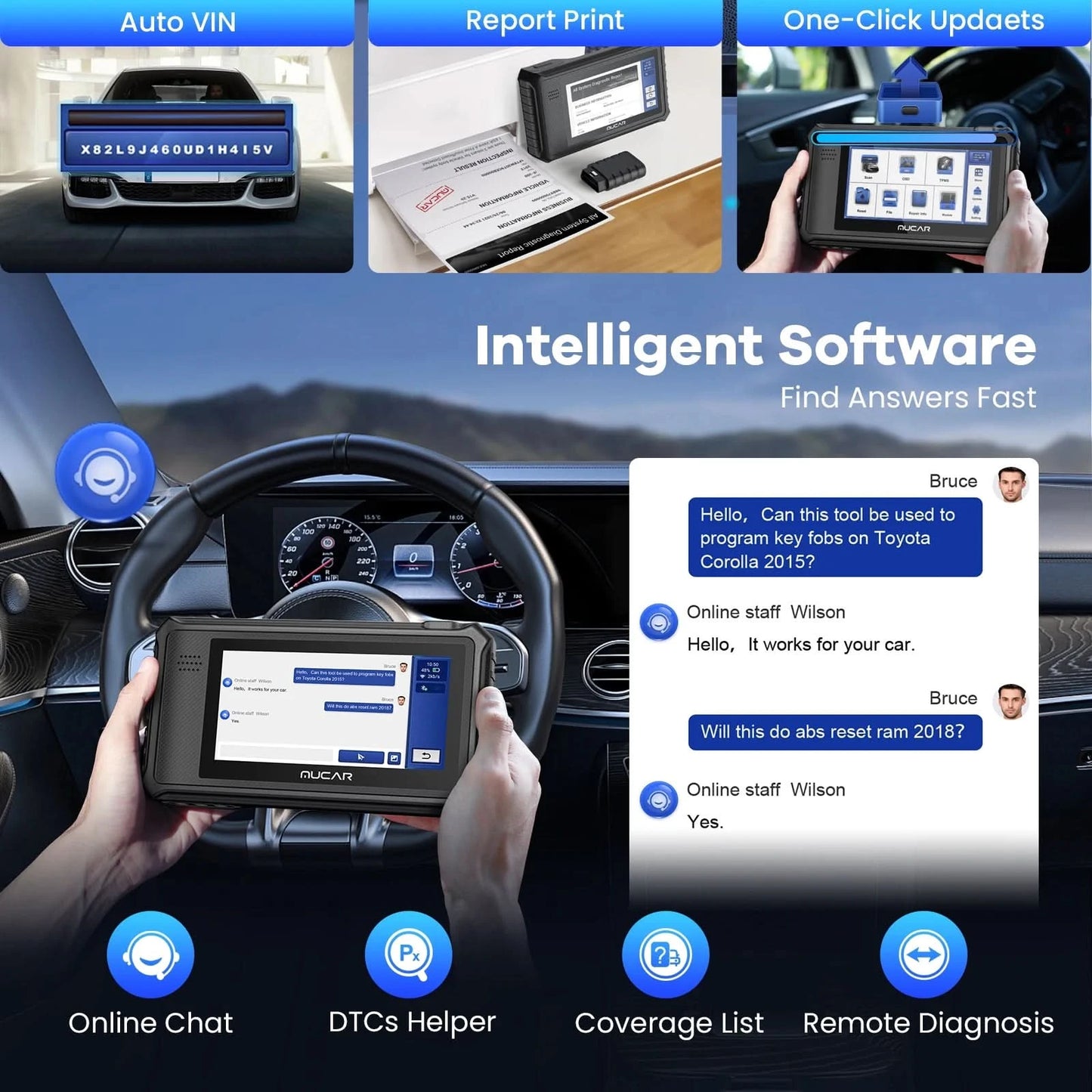MUCAR VO6 OBD2 Auto-Diagnosetool Vollsystem Auto-Scanner Codeleser ABS-Motor 28 Resets Öl-Scan-Tools lebenslanges kostenloses Update