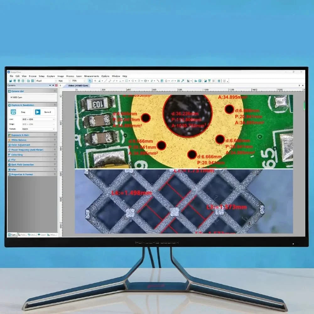 1080P 4K HD Industrial Microscope Digital Camera Via USB-C Measurement  215X/180X/130X C-Mount Lens For PCB Soldering,no base