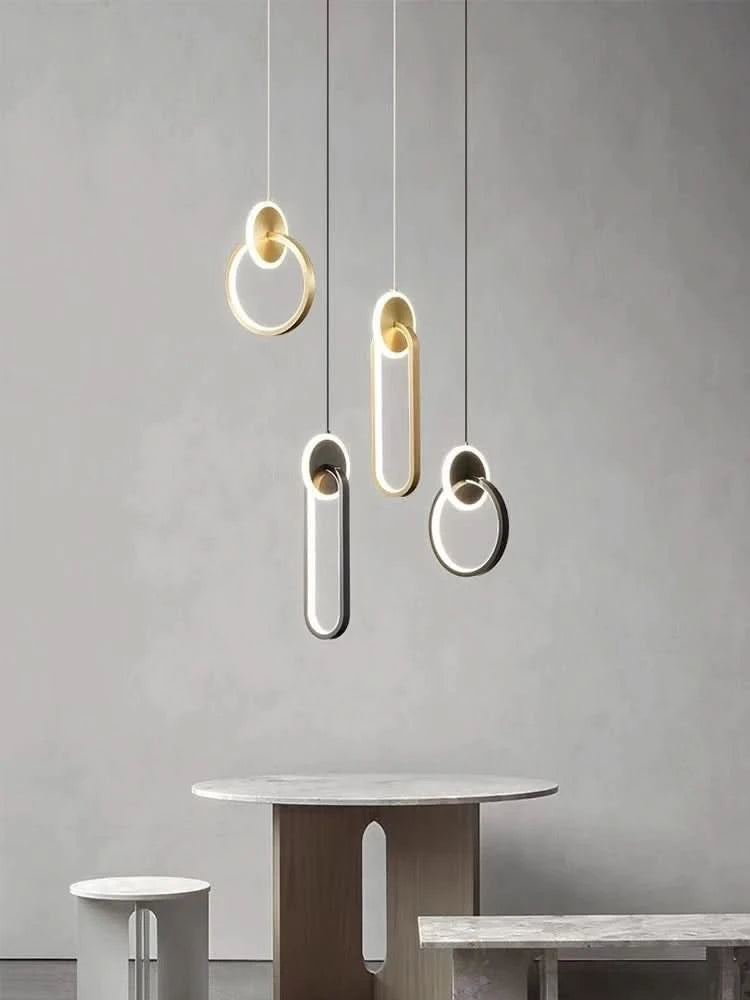 Room Decor Ring  Lustres Lamparas Colgantes Para Techo Chandeliers Luminaria Suspension Pendant Lights Lamps Luminaire Suspendu