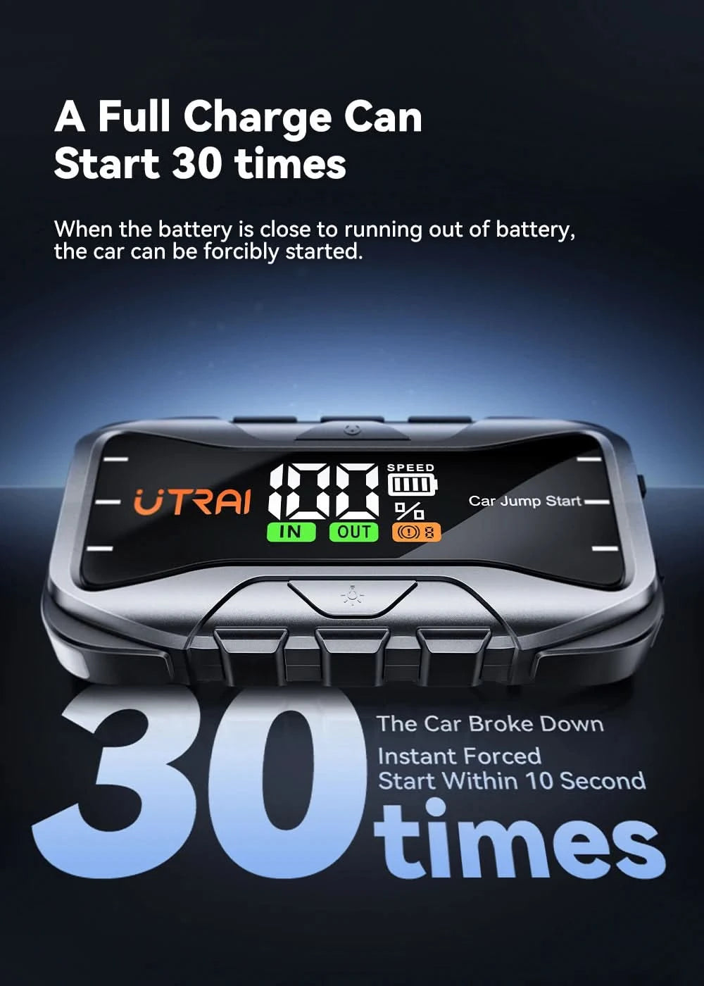 UTRAI Jump Starter 2000A/2500A/4000A/6000A Power Bank Portable Charger Car Booster 12V Auto Starting Device Emergency Car Batter