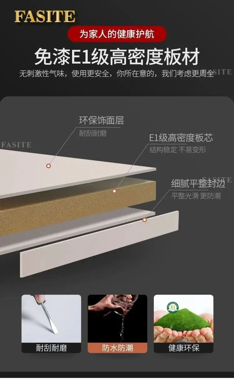 Sliding door wardrobe household bedroom small apartment full set of thickened back plate simple sliding door wardrobe