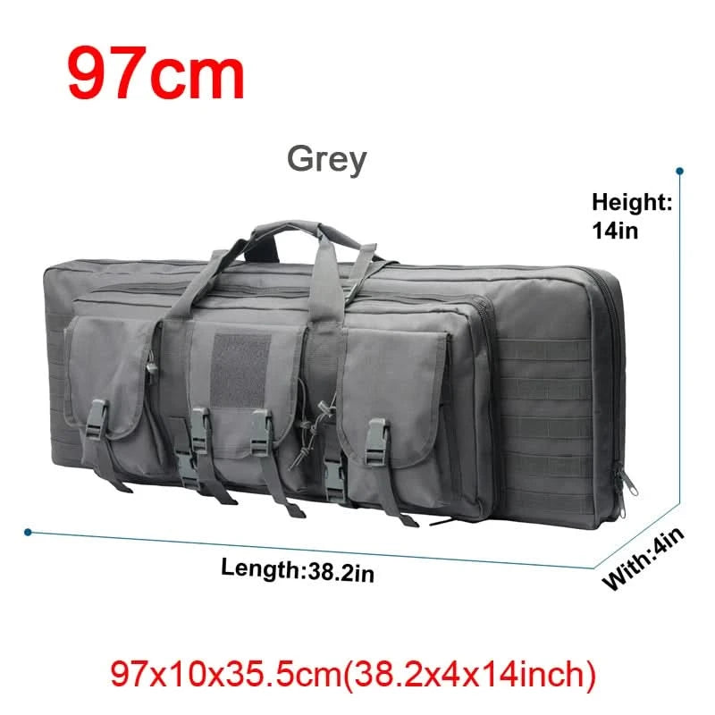 LQARMY 32 38 42 48 Zoll Taktische Doppelgewehrtasche Molle Gewehr-Tasche Scharfschützen Airsoft Gewehr-Tasche Rucksack Jagdwaffenholster