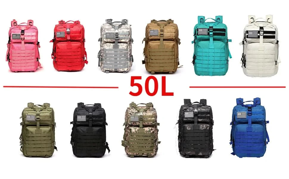 30L/50L 1000D Nylon Wasserdichter Rucksack Outdoor-Rucksäcke Taktischer Sport Camping Wandern Trekking Angeln Jagdtasche