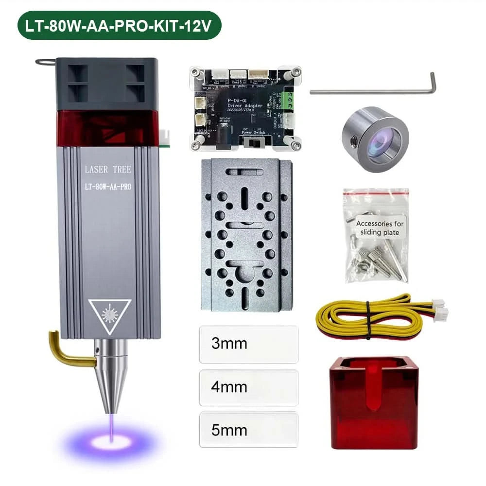LASER TREE Lasermodul 4W 5W 10W optische Leistung mit Air Assist Laserkopf 450nm TTL Blaulicht Graveur Schneiden Holz DIY Werkzeuge