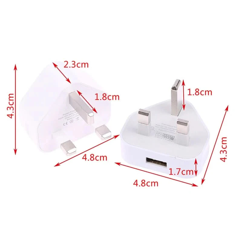 HUAHUA2025 NEU 1 Stk. Dual Port Schnellladegerät 5 V/2,1 A, UK 3-Pol Wandadapter für Telefone & Tablets, Multi-Geräte USB Lade-Hub