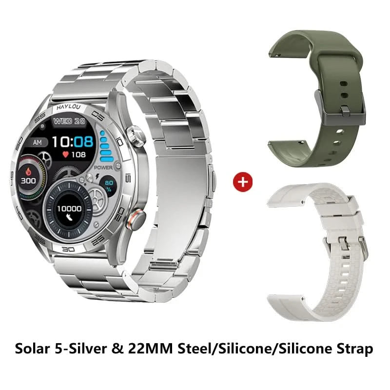 HAYLOU Solar 5 Smartwatch mit Sprachanrufen 1.58'' AMOLED Display 60Hz Smart Watch 24H Gesundheitsüberwachung Sport-Smartwatch für Herren