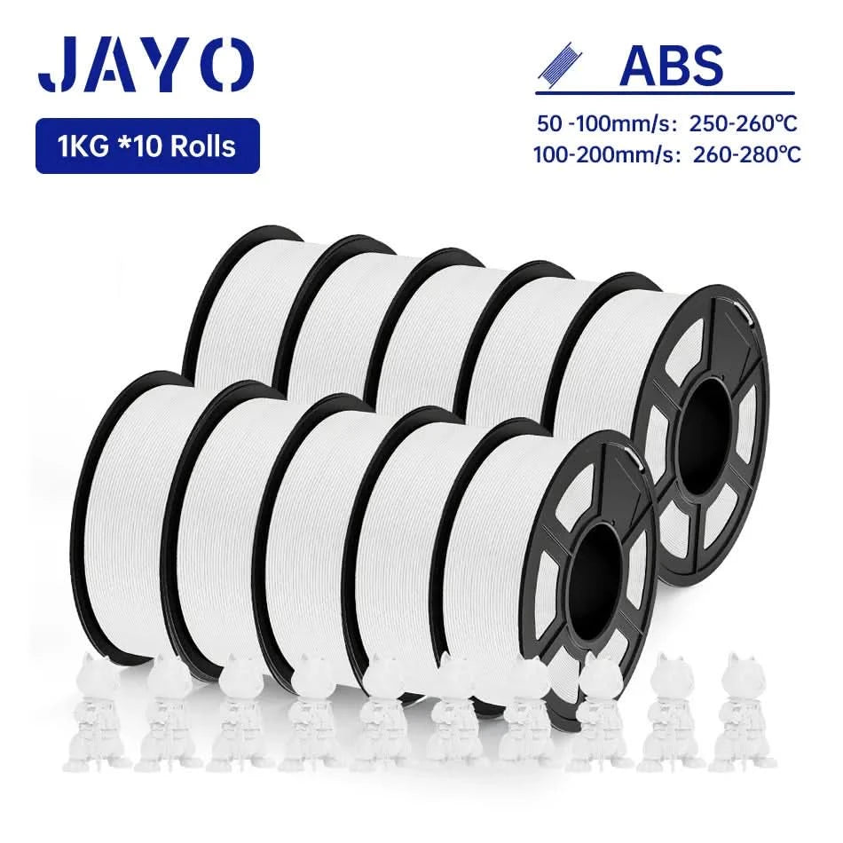 JAYO PLA / ABS / PETG / Silk / ASA / TPU / PLA+ Filament 10 Rollen 3D-Drucker-Filament 1.75MM 0.65/1/1.1KG sauber gewickeltes 3D-Filament
