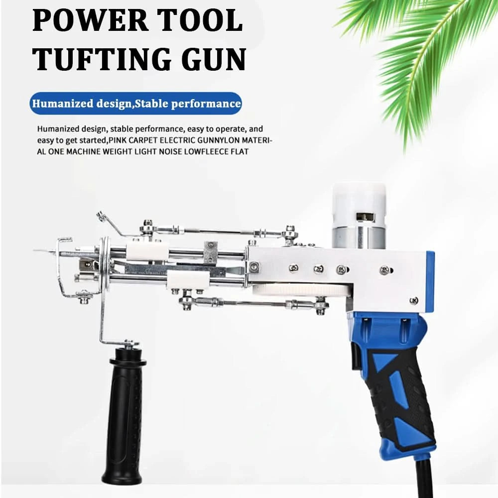 2-in-1-Tufting-Gun-Set, elektrische Tufting-Pistole, 7–21 mm Tufting-Pistole, mit Wollgarn und Tufting-Gewebe, Trimmer für Anfänger