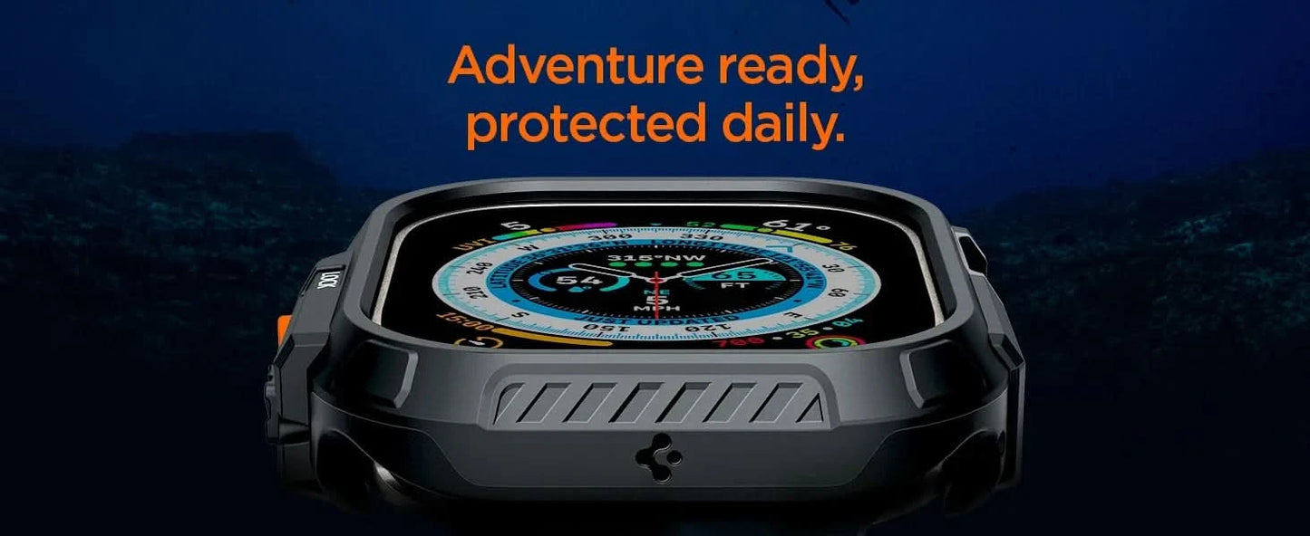 Lock Fit Designed for Apple Watch Ultra 2/Apple Watch Ultra Case with Secure Locking System Apple Watch Ultra 49mm Case - Black