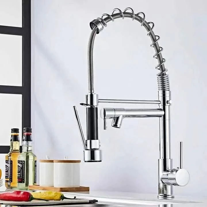 Gourmet-Küchenarmatur 50cm mit Gelenkschlauchbrause 2 Strahlarten 100% Metall Chrom Versand 12h SP